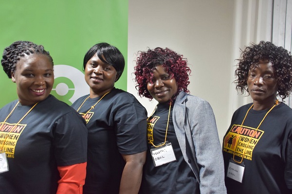 HIV-positive women at workshop